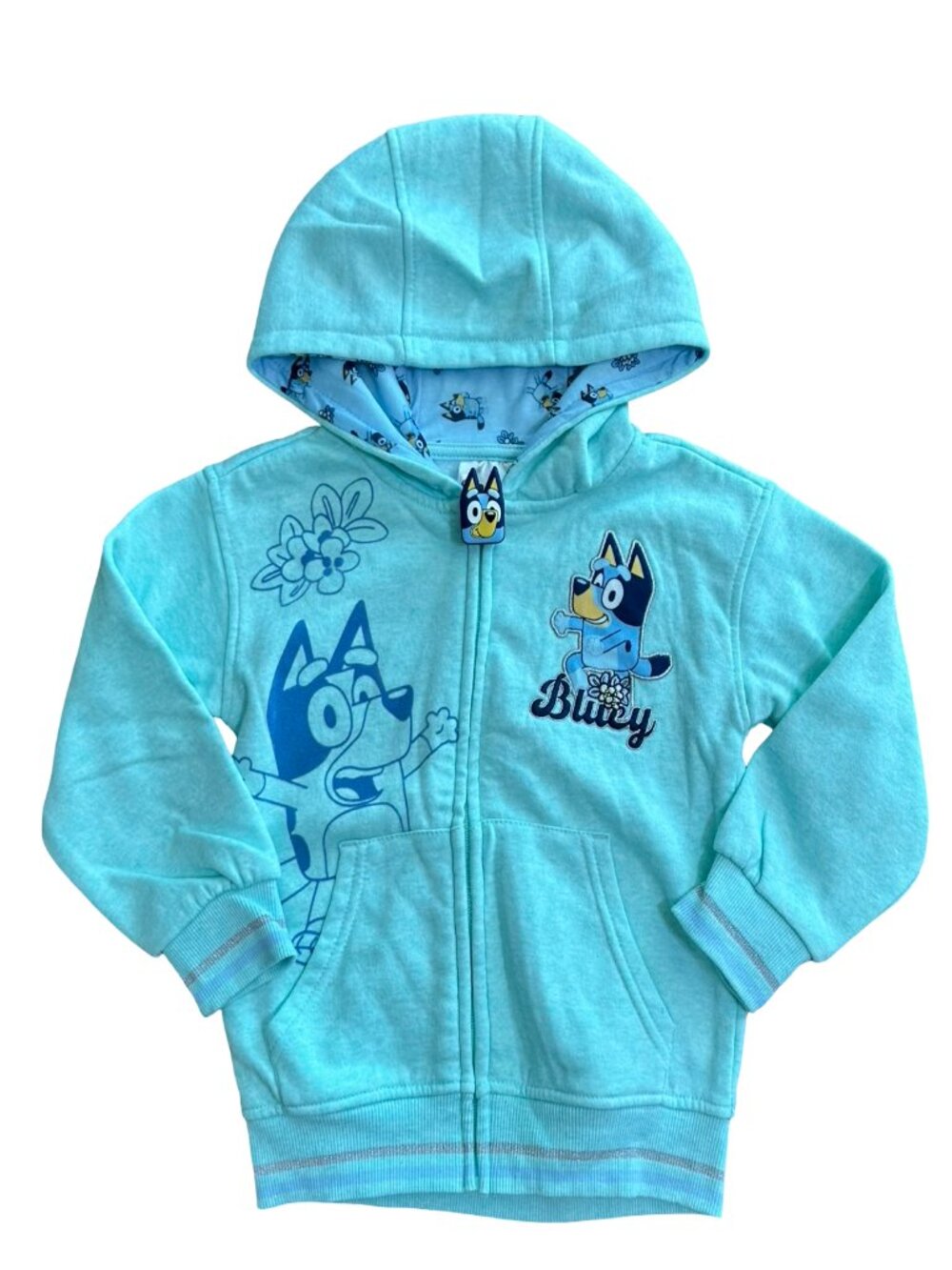 Girl's Bluey Character NWOT Full Zip Lightweight Hoodie with Pockets Sz XS (4/5)